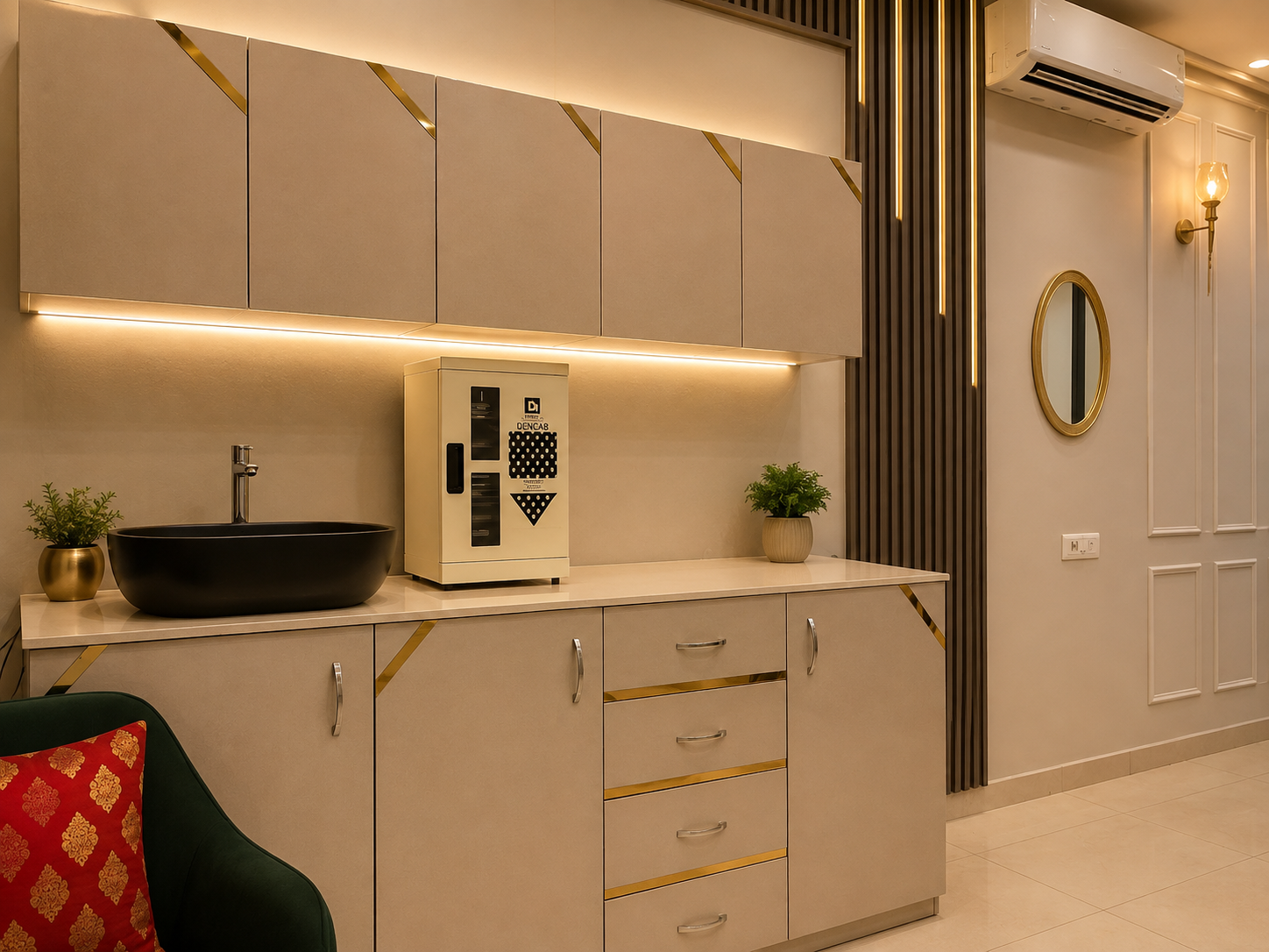 Sterilization and instrument preparation counter with autoclave at the Indirapuram clinic