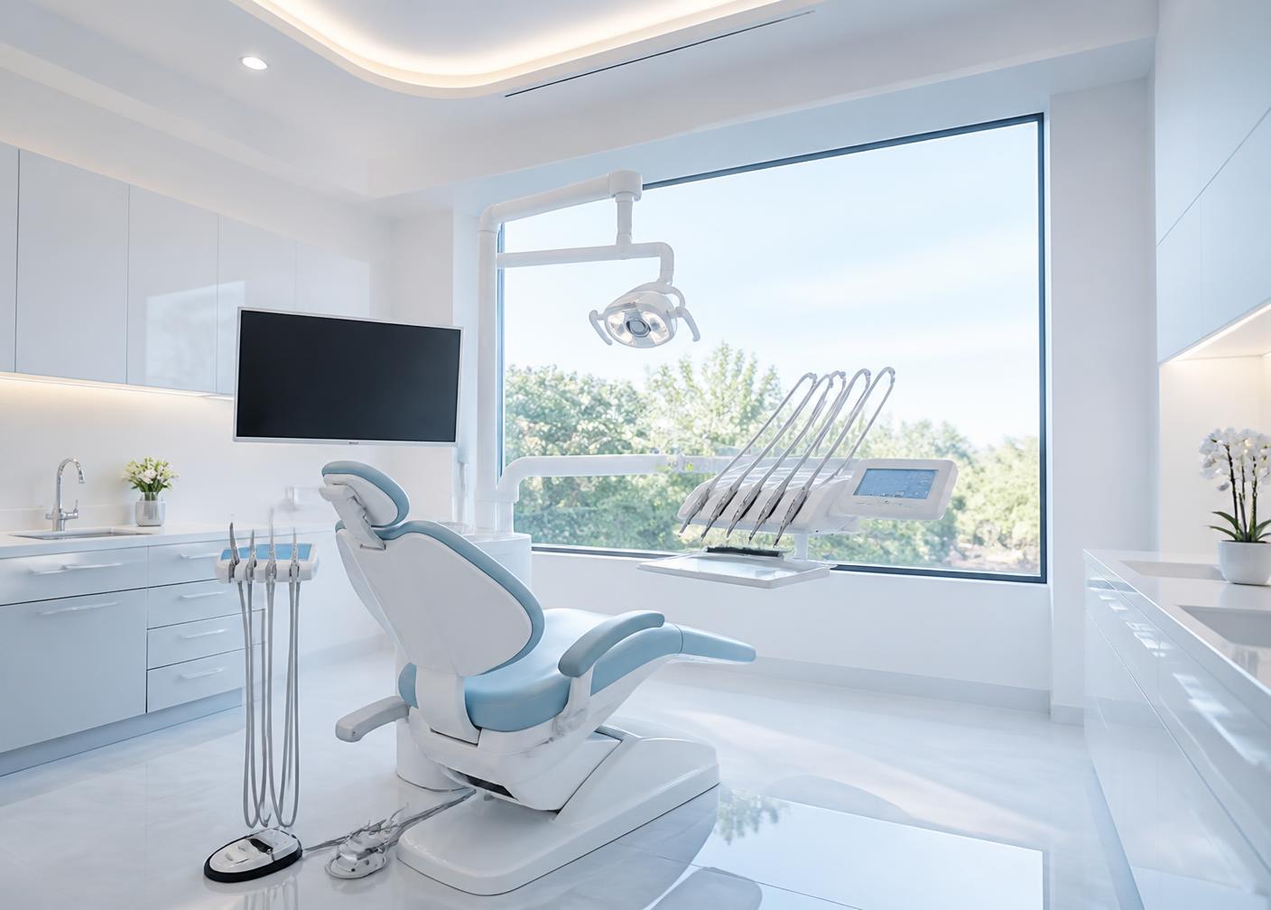 Modern dental treatment room prepared for a root canal procedure